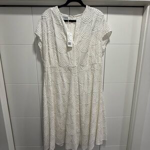 Akris Punto White Textured Midi Dress NWT